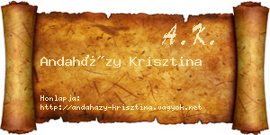 Andaházy Krisztina névjegykártya