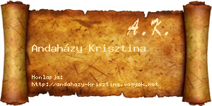 Andaházy Krisztina névjegykártya